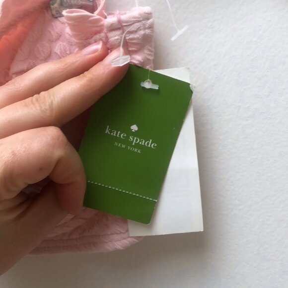 Kate Spade Pink Marina Piccola  textured Scalloped Bikini Size Large strapless - Picture 4 of 16